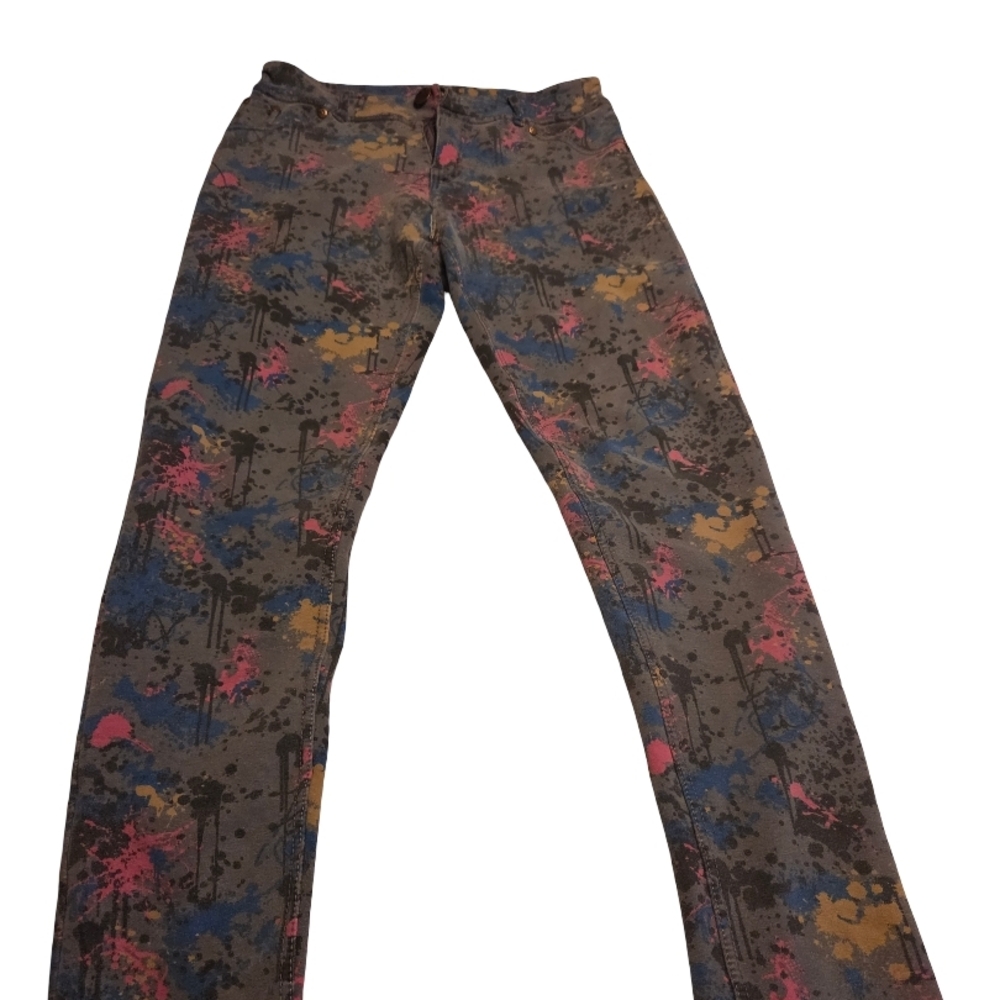Like an Angel Gray and Blue Splatter Pants
